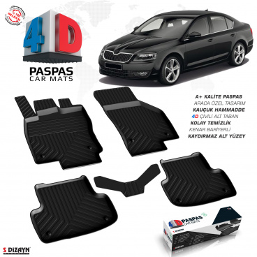 Gumový set 4D přesných autokoberců Škoda Octavia III 2012-21