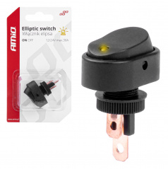 Spínač přepínač elipsa s podsvícením 12V 24V AMIO-03088