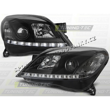 OPEL ASTRA H 2004-09 PŘEDNÍ ČÍRÁ SVĚTLA DAYLIGHT LED BLACK