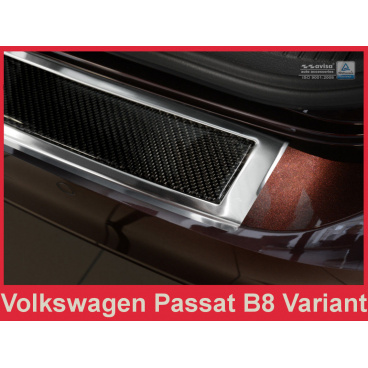 Carbon kryt- ochrana prahu zadního nárazníku Volkswagen Passat B8 2014+