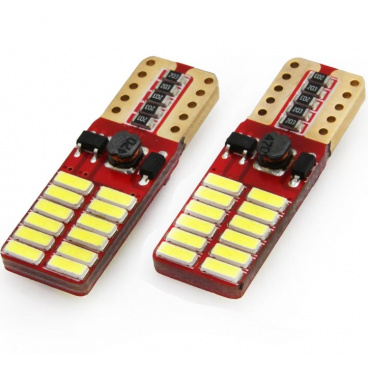 Žárovky 24 SMD LED T10 (W5W) 12V bílá CAN-BUS III - 2 ks