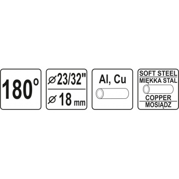 Ohybačka na trubky Al, Cu, 180°, pr. 23/32" - 18mm