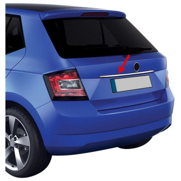 Nerez chrom lišta nad SPZ Omtec Škoda Fabia III 2015+