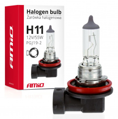 Halogenová žárovka H11 12V 55W UV filtr (E8) AMIO-01159