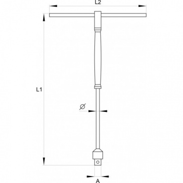 Klíč nástrčný 1/4" (6,3 mm) s rukojetí typ "T"