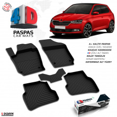 Gumový set 4D přesných autokoberců Škoda Fabia III 2014-21