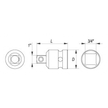 Nástavec adaptér 3/4" - 1" rázový CrMo