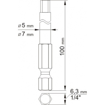 Sada bitů 1/4" 2 ks IMBUS L=100 mm 4, 6 mm