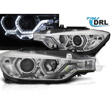 BMW F30/F31 10.2011 - 05.2015 přední světla Angel eyes LED chrome DRL