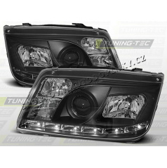 VW BORA 1998-05 PŘEDNÍ ČÍRÁ SVĚTLA DAYLIGHT LED BLACK