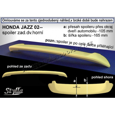 HONDA JAZZ (02+) spoiler zad. dveří horní