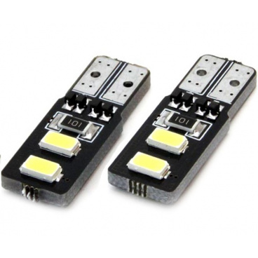 Žárovky 4 SMD 2835 LED T10 (W5W) 12V bílá CAN-BUS krátká