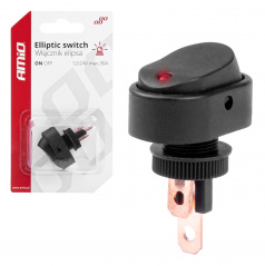 Spínač přepínač elipsa s podsvícením 12V 24V AMIO-03089