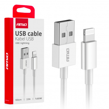 Kabel pro nabíjení USB-A - LIGHTNING IPHONE 2A 100cm FullLINK AMIO-03895