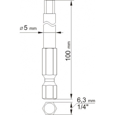 Sada bitů 1/4" 2 ks IMBUS L=100 mm 3, 5 mm