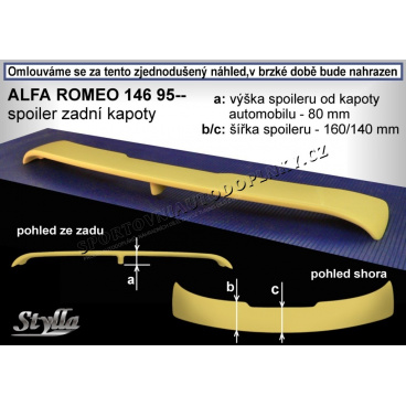 Alfa Romeo 146 95-00 křídlo zadní kapoty AL32L