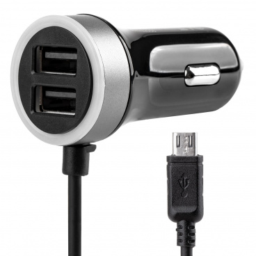 Autonabíječka PCH PRO-01 microUSB + 2x USB 2.4A 12V 24V AMIO-02056