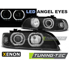 BMW E39 09.1995-06.2003 přední čirá světla Angel Eyes LED D2S/H7 black