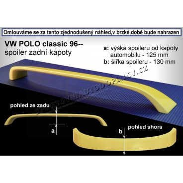 VOLKSWAGEN POLO CLASSIC (96-02) spoiler zad. kapoty (EU homologace)