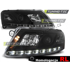 AUDI A6 (C6) 04.2004-08 PŘEDNÍ ČÍRÁ SVĚTLA DAYLIGHT LED BLACK - HOMOLOGACE RL D2S