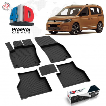 Gumový set 4D nejkvalitnějších přesných autokoberců VW Caddy 2020+