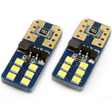 Žárovka 12 SMD UltraBright LED T10 (W5W) 12V/24V bílá CAN-BUS