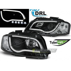 Audi A3 8P 05.2003-03.2008 přední čirá světla LED Tube Lights TRU DRL black