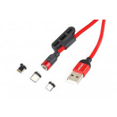 Magnetický USB kabel 3v1 na Lightning USB-C micro USB 1 m UC-8 AMIO-02522