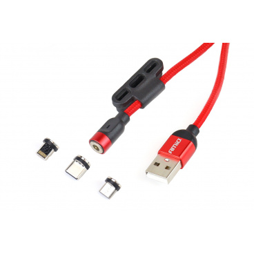 Magnetický USB kabel 3v1 na Lightning USB-C micro USB 1 m UC-8 AMIO-02522