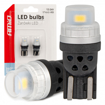 LED žárovky 360 Pure Light Series STANDARD T10 W5W 2x3020 SMD Bílá 12V 24V