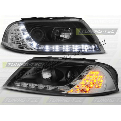 VW PASSAT 3BG 2000-05 PŘEDNÍ ČÍRÁ SVĚTLA DAYLIGHT LED BLACK