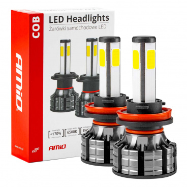 Automobilové LED žárovky série COB H8 H9 H11 6500K 
