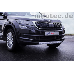 Stříbrná ochranná lišta předního nárazníku Škoda Kodiaq