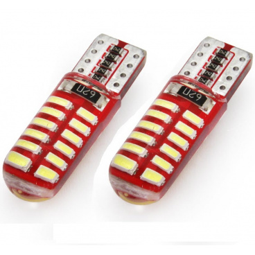 Žárovky 24 SMD LED T10 (W5W) 12V bílá CAN-BUS II - 2 ks