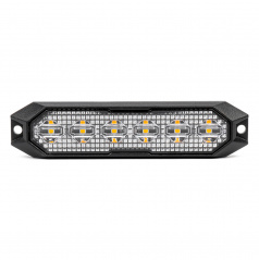 Výstražné ploché blikající světlo 6x3W LED R65 R10 12V 24V AMIO-03930