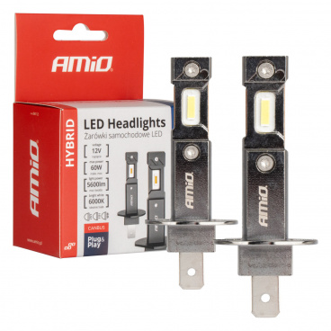 Automobilové LED žárovky série HYBRID H1 6000K Canbus 60W AMIO-04112