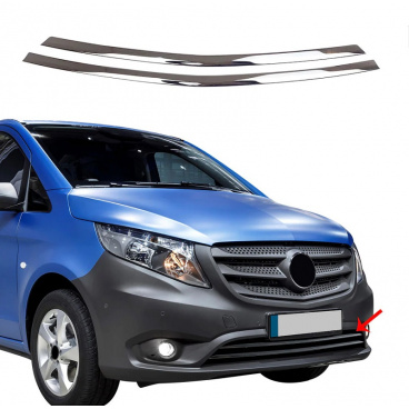 Nerez chrom lišty předního nárazníku Mercedes Benz Vito W447 2014-19