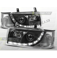 VW T4 1990-03 PŘEDNÍ ČÍRÁ SVĚTLA DAYLIGHT LED BLACK