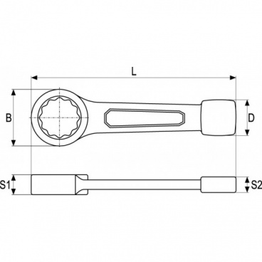 Klíč maticový očkový rázový 32 mm