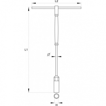 Klíč nástrčný 13 mm s rukojetí typ "T"